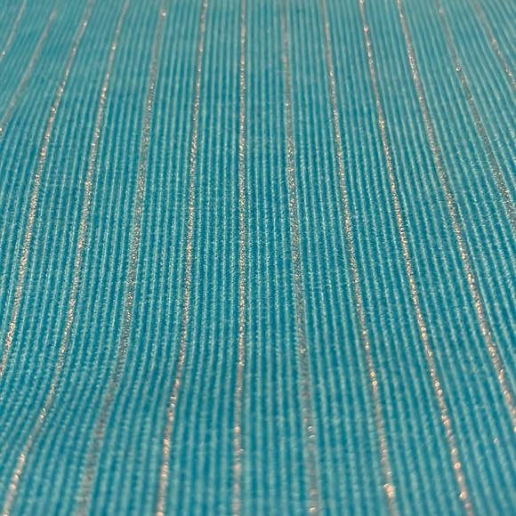 42”x 52” bright blue small wale corduroy with silver metallic stripes - Picture 3 of 3